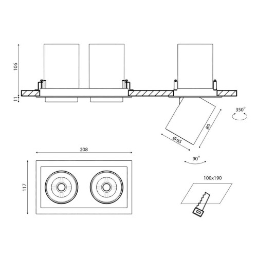 Встраиваемый светодиодный спот DesignLed SPL-SQ2-12-WW 002330, купить в Минске по самой низкой цене