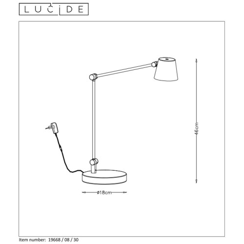 Настольная лампа Lucide Jorius 19668/08/30, купить в Минске по самой низкой цене