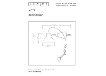 Настольная лампа Lucide Moys 45987/01/33