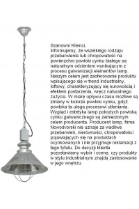 Подвесной светильник Nowodvorski LOFT zinc I zwis 5062