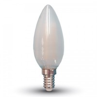 Филаментная лампа V-TAC 4 ВТ, 400LM, свеча, матовое стекло, Е14, 2700К