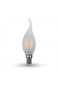 Филаментная лампа V-TAC 4 ВТ, 400LM, пламя свечи, матовая колба, Е14, 2700К
