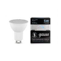 Светодиодная лампа Gauss LED MR16 GU10-dim 5W 530lm 4100K Диммируемая 1/10/100