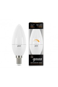 Светодиодная лампа Gauss LED С37-dim E14 7W 560lm 3000К Диммируемая 1/10/100