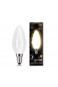 Светодиодная лампа Gauss LED Filament С37 OPAL E14 5W 420lm 2700К 1/10/50