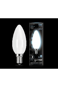 Светодиодная лампа Gauss LED Filament С37 OPAL E14 5W 450lm 4100К 1/10/50