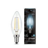Светодиодная лампа Gauss LED Filament С37 E14 5W 450lm 4100К 1/10/50