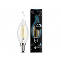 Светодиодная лампа Gauss LED Filament СА37 dimmable E14 5W 450lm 4100K 1/10/50