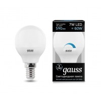 Светодиодная лампа Gauss LED G45-dim E14 7W 590lm 4100К Диммируемая 1/10/100