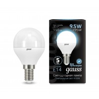 Светодиодная лампа Gauss LED G45 E14 9.5W 950lm 4100K 1/10/50