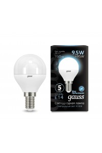 Светодиодная лампа Gauss LED G45 E14 9.5W 950lm 4100K 1/10/50