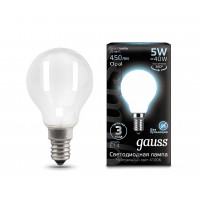 Светодиодная лампа Gauss LED Filament G45 OPAL E14 5W 450lm 4100K 1/10/50
