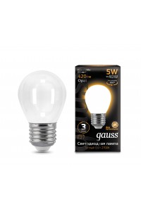 Светодиодная лампа Gauss LED Filament G45 OPAL E27 5W 420lm 2700K 1/10/50