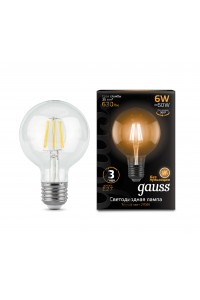 Светодиодная лампа Gauss LED Filament G95 E27 6W 630lm 2700K 1/20