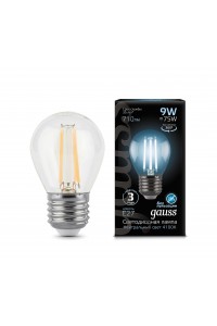 Светодиодная лампа Gauss LED Filament G45 E27 9W 710lm 4100K 1/10/50