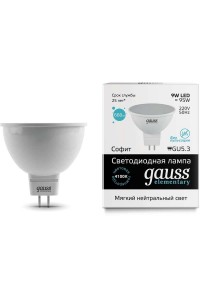 Светодиодная лампа Gauss LED Elementary MR16 GU5.3 9W 660lm 4100K 1/10/100