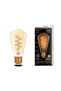 Светодиодная лампа Gauss LED Filament ST64 Flexible E27 6W Golden 360lm 2400К 1/10/40
