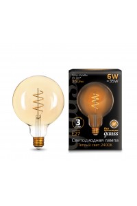 Светодиодная лампа Gauss LED Filament G120 Flexible E27 6W Golden 360lm 2400К 1/20