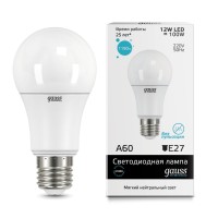 Светодиодная лампа Gauss LED Elementary A60 12W E27 1150lm 4100K 1/10/50