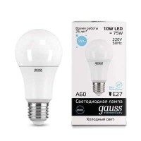 Светодиодная лампа Gauss LED Elementary A60 10W E27 950lm 6500K 1/10/50