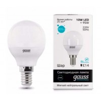 Светодиодная лампа Gauss LED Elementary G45 10W E14 920lm 4100K 1/10/100