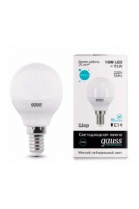 Светодиодная лампа Gauss LED Elementary G45 10W E14 920lm 4100K 1/10/100