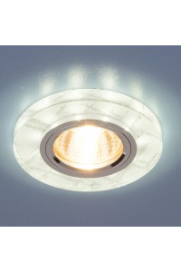 Встраиваемый светильник с двойной подсветкой Elektrostandard 8371 MR16 белый/серебро 4690389060618