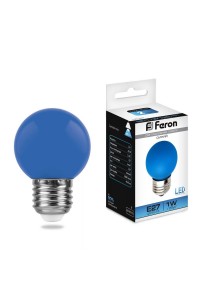 Лампа светодиодная Feron E27 1W синяя LB-3725118