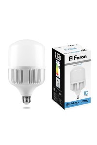Лампа светодиодная Feron E27-E40 70W 6400K Цилиндр Матовая LB-65 25783
