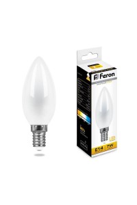 Лампа светодиодная Feron E14 7W 2700K Свеча Матовая LB-66 25785