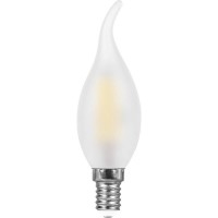 Лампа светодиодная филаментная Feron E14 9W 4000K Свеча на ветру Матовая LB-74 25961