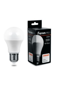 Лампа светодиодная Feron E27 20W 4000K Матовая LB-1020 38042